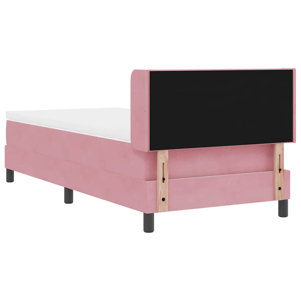 Boxspringbett mit Matratze mit Kopfteil Rosa 200 x 100 cm Samt