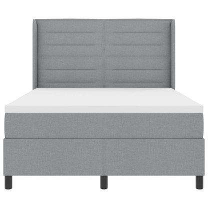 Boxspringbett mit Matratze Hellgrau 190 x 140 cm Stoff