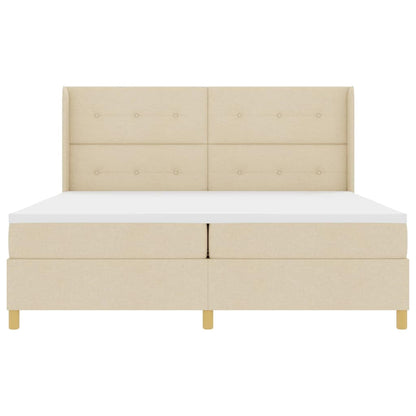 Boxspringbett mit Matratze Creme 200 x 200 cm Stoff
