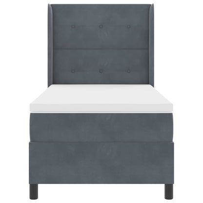 Boxspringbett mit Matratze Dunkelgrau 90 x 200 cm Samt