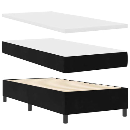 Boxspringbett mit Matratze Schwarz 100 x 200 cm Samt