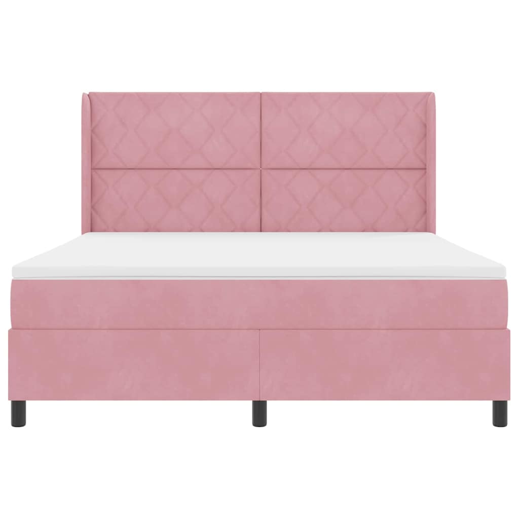 Boxspringbett mit Matratze mit Kopfteil Rosa 180 x 200 cm Samt