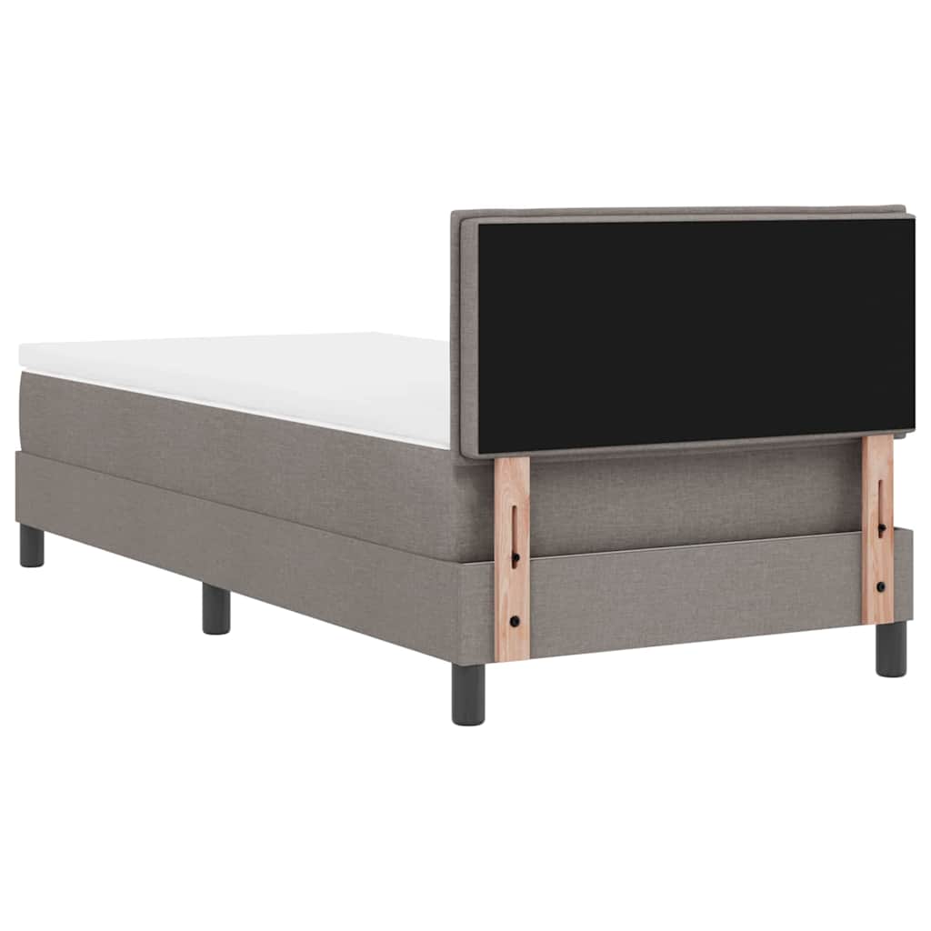 Boxspringbett mit Matratze mit LED Taupe 80 x 200 cm Stoff
