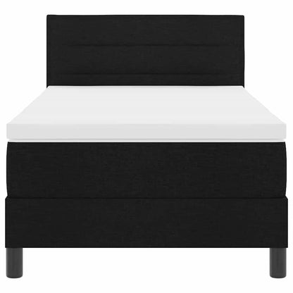Boxspringbett mit Matratze mit LED Schwarz 90 x 200 cm Stoff