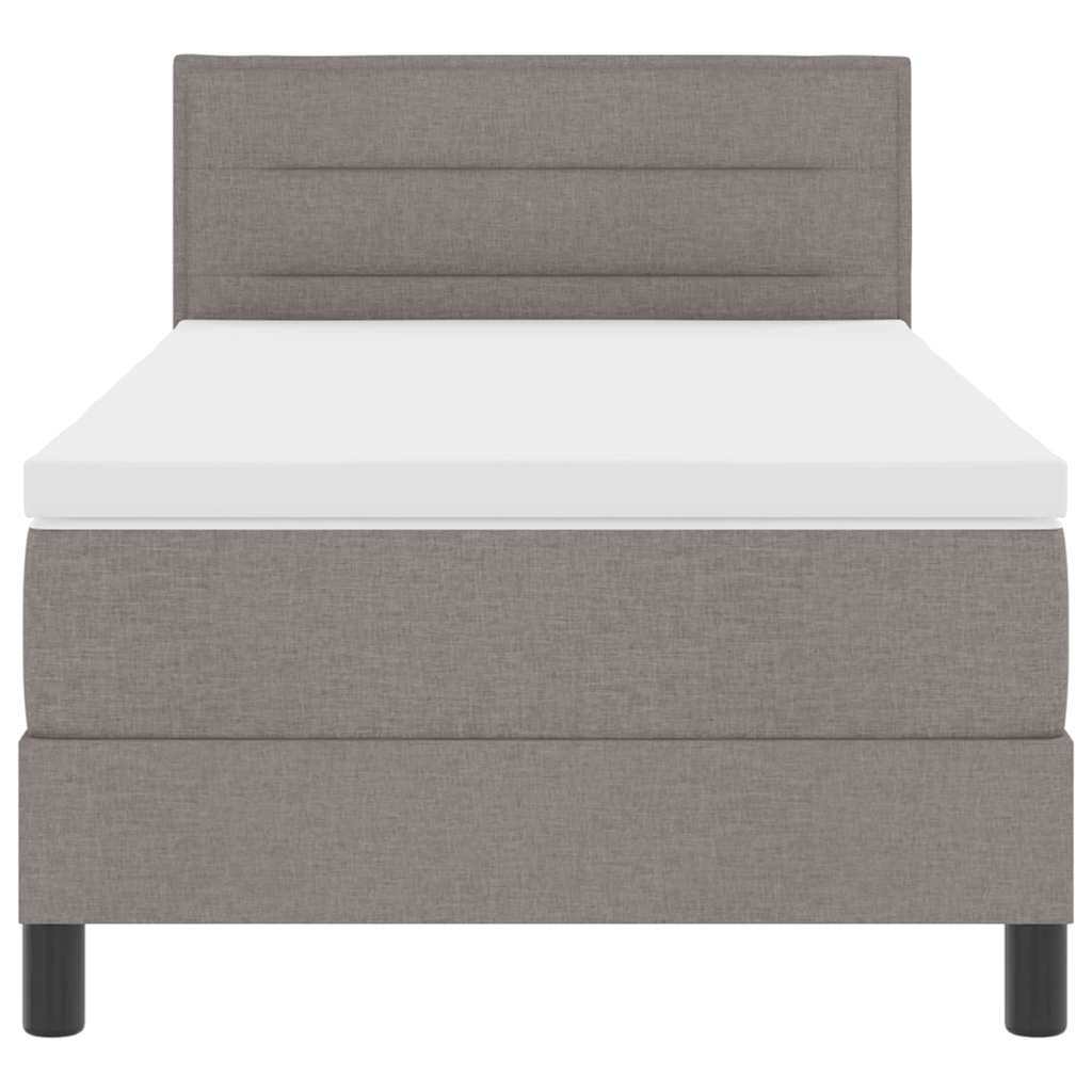 Boxspringbett mit Matratze mit LED Taupe 100 x 200 cm Stoff