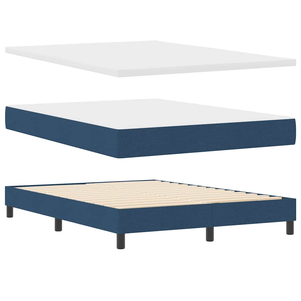 Boxspringbett mit Matratze mit LED Blau 160 x 200 cm Stoff