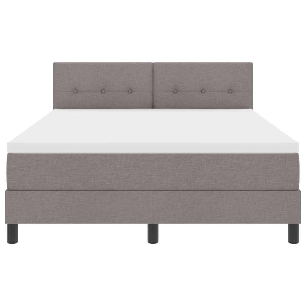 Boxspringbett mit Matratze mit LED Taupe 140 x 190 cm Stoff
