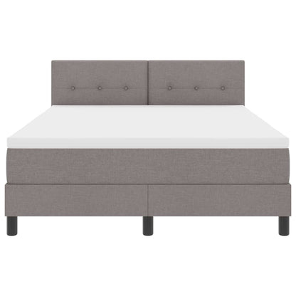 Boxspringbett mit Matratze mit LED Taupe 140 x 190 cm Stoff