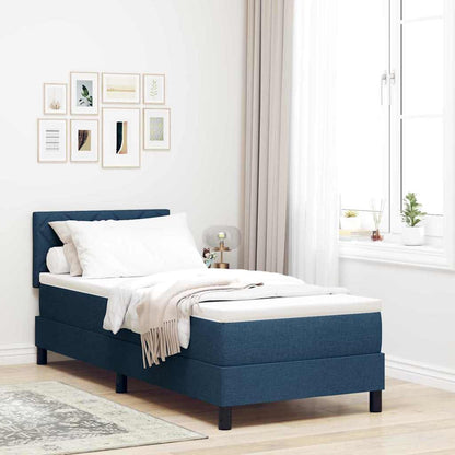 Boxspringbett mit Matratze mit LED Blau 80 x 200 cm Stoff