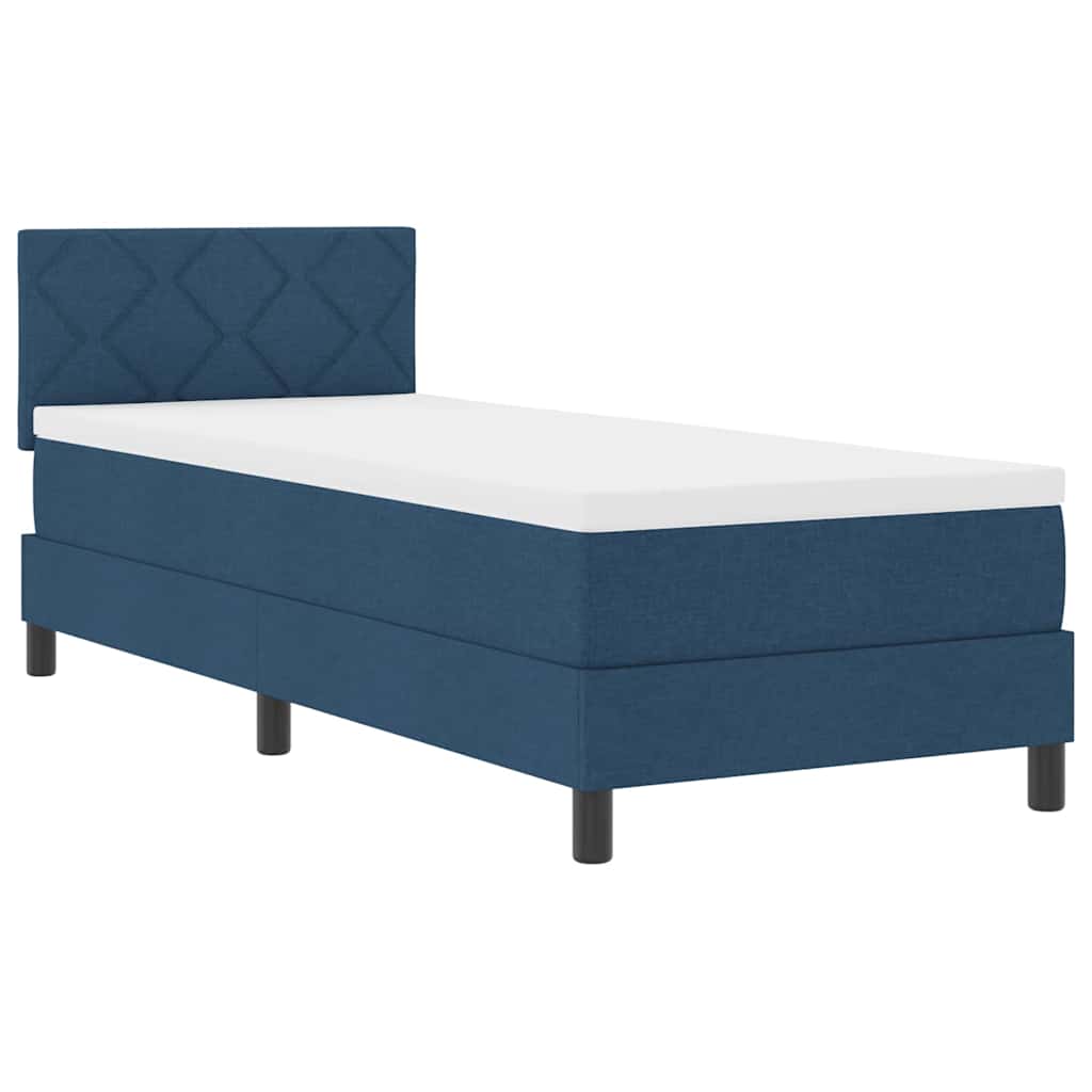 Boxspringbett mit Matratze mit LED Blau 80 x 200 cm Stoff