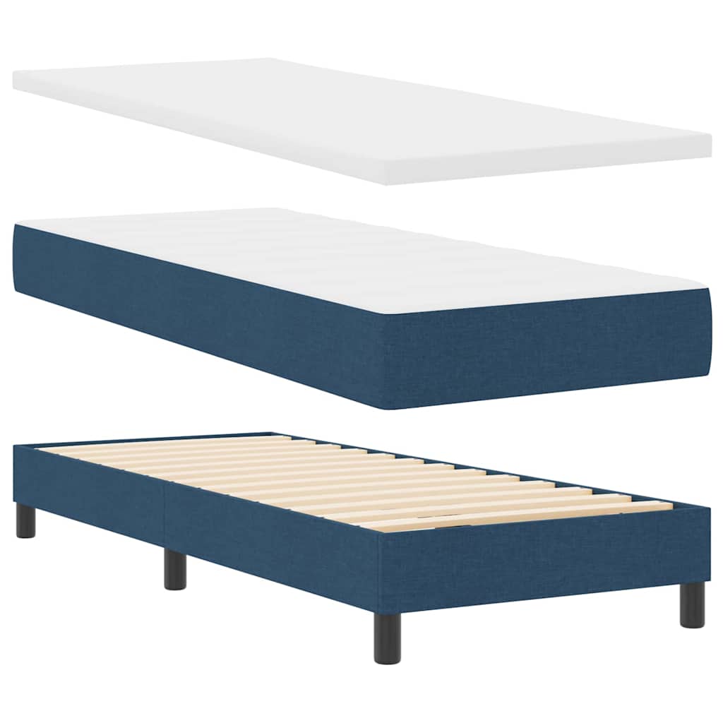 Boxspringbett mit Matratze mit LED Blau 80 x 200 cm Stoff