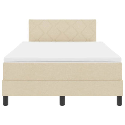 Boxspringbett mit Matratze mit LED Creme 120 x 190 cm Stoff