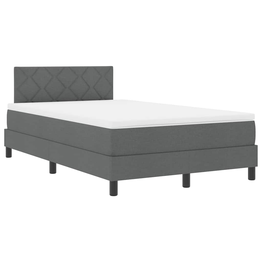 Boxspringbett mit Matratze Dunkelgrau 120 x 200 cm Stoff