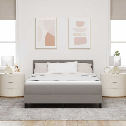 Boxspringbett mit Matratze mit LED Taupe 160 x 200 cm Stoff