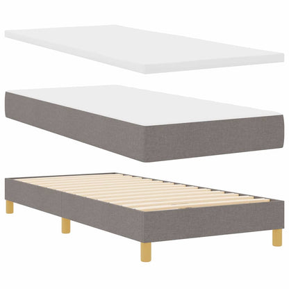LED Boxspringbett mit Matratze mit LED Taupe 90 x 200 cm Stoff
