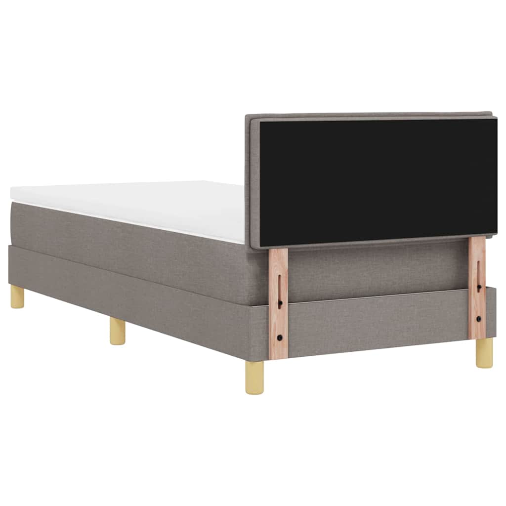 LED Boxspringbett mit Matratze mit LED Taupe 90 x 200 cm Stoff