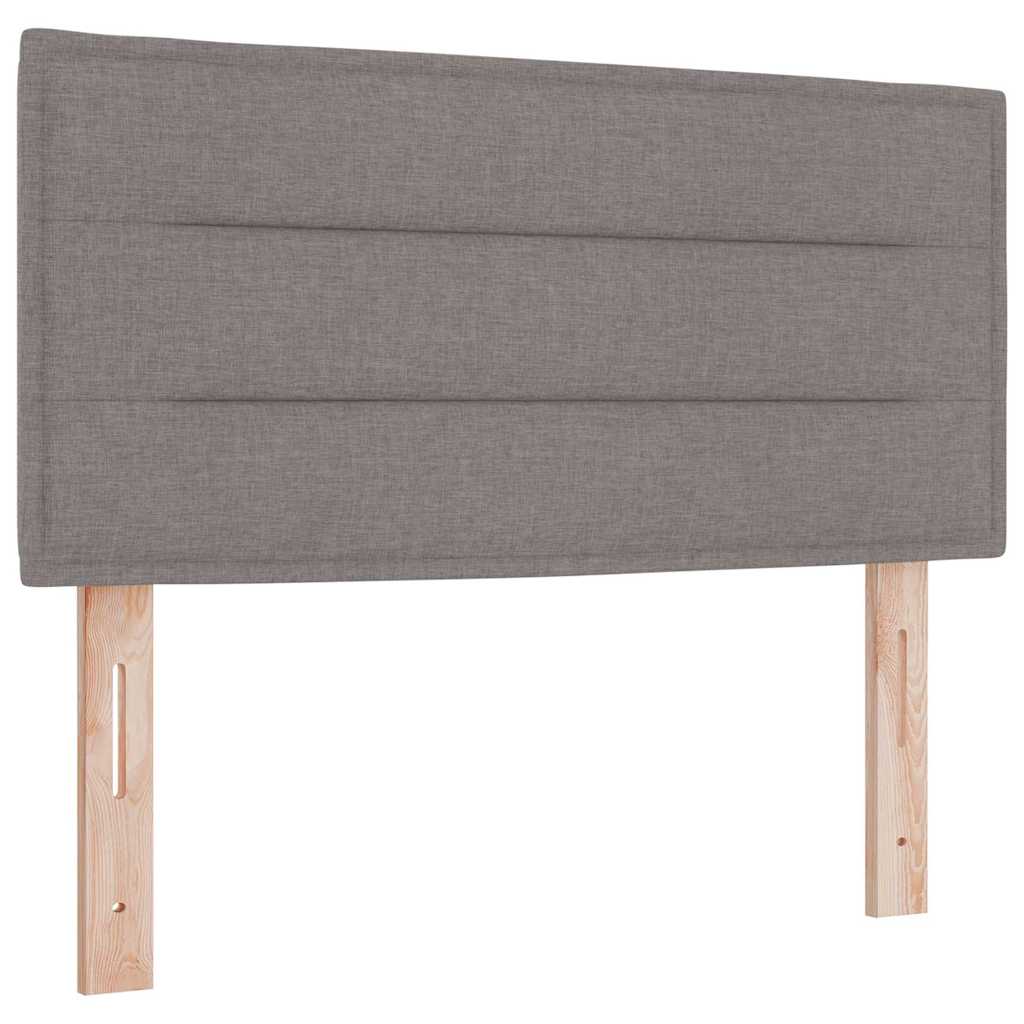 LED Boxspringbett mit Matratze mit LED Taupe 100 x 200 cm Stoff