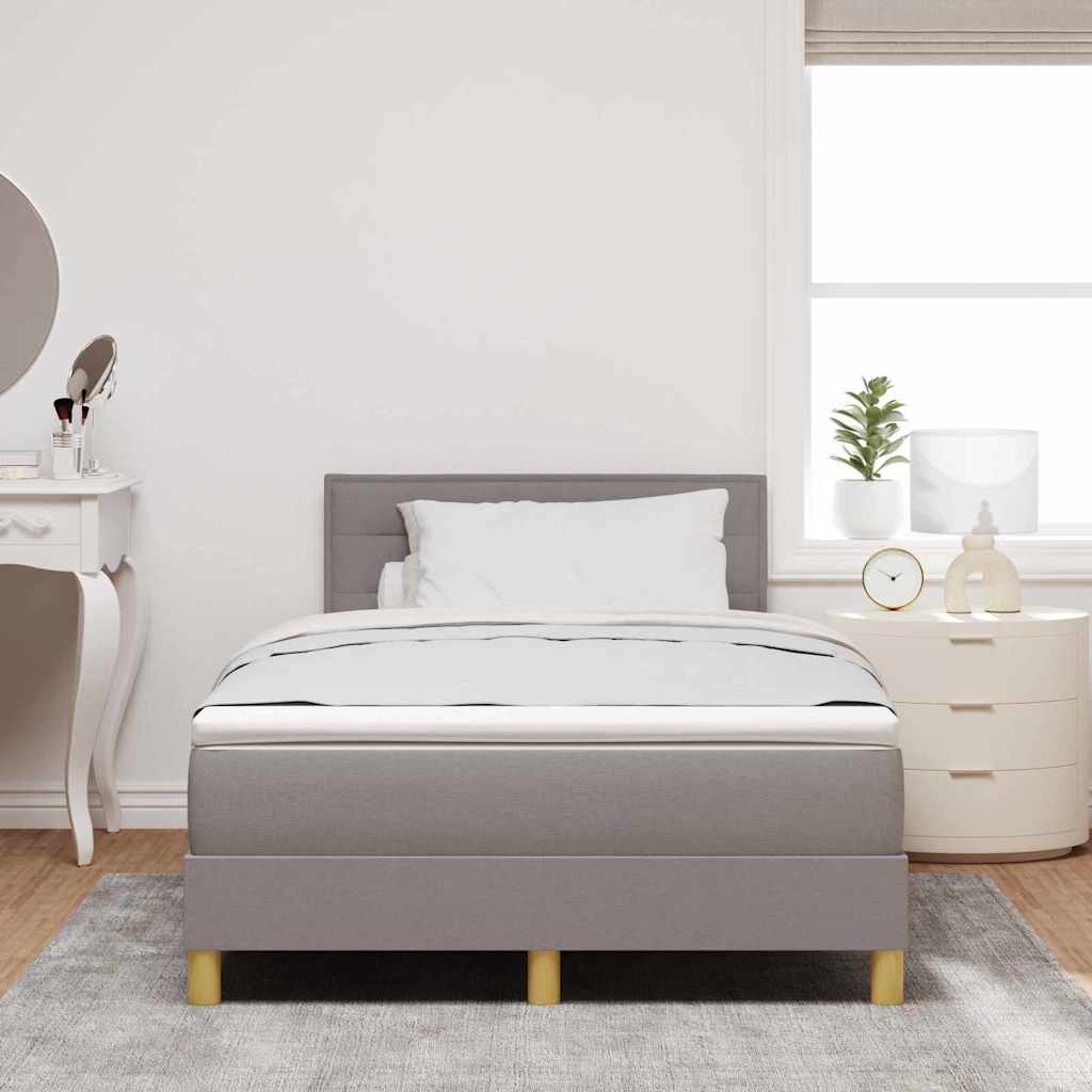 LED Boxspringbett mit Matratze mit LED Taupe 120 x 190 cm Stoff