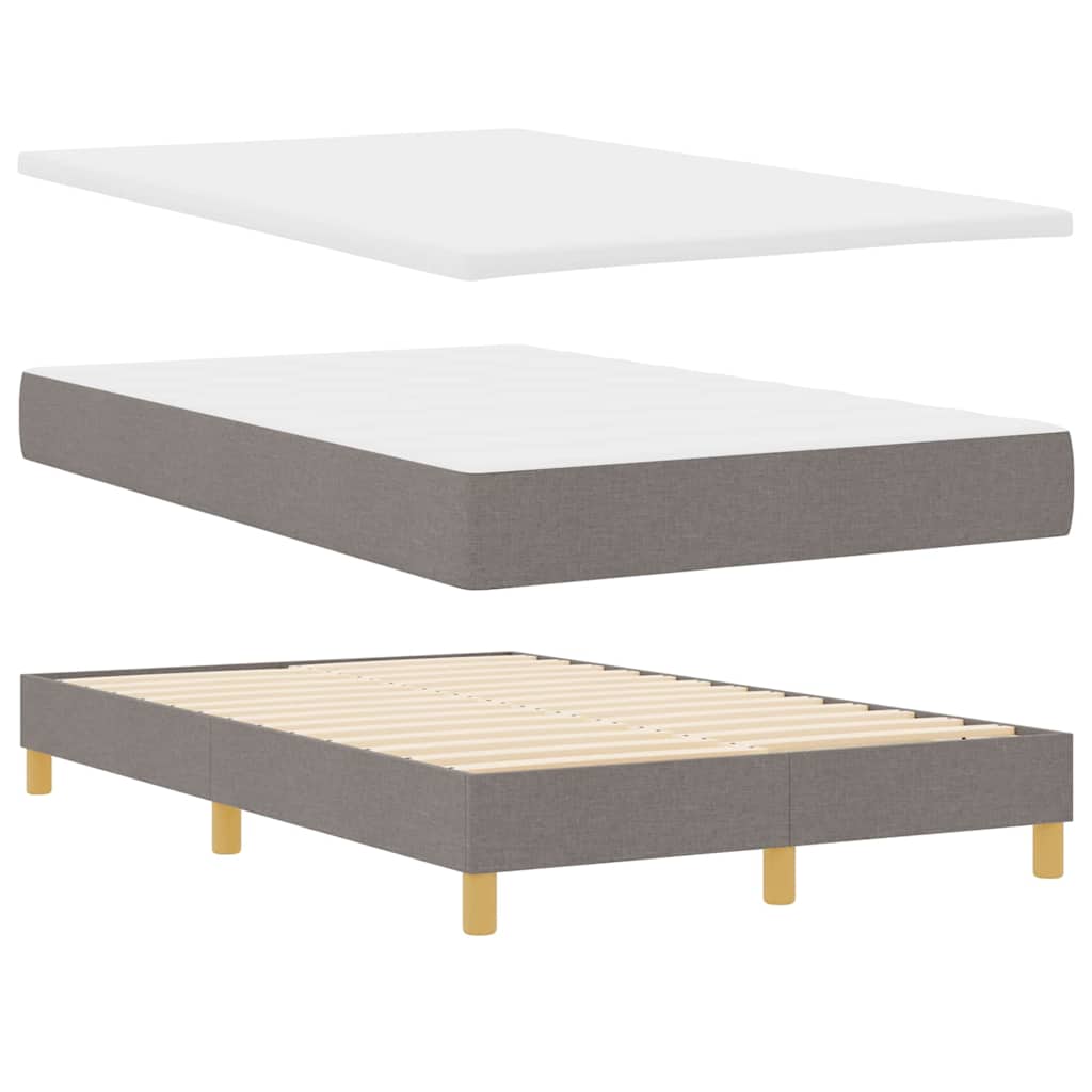 LED Boxspringbett mit Matratze mit LED Taupe 120 x 190 cm Stoff