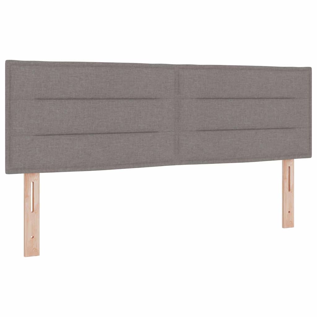 LED Boxspringbett mit Matratze mit LED Taupe 160 x 200 cm Stoff