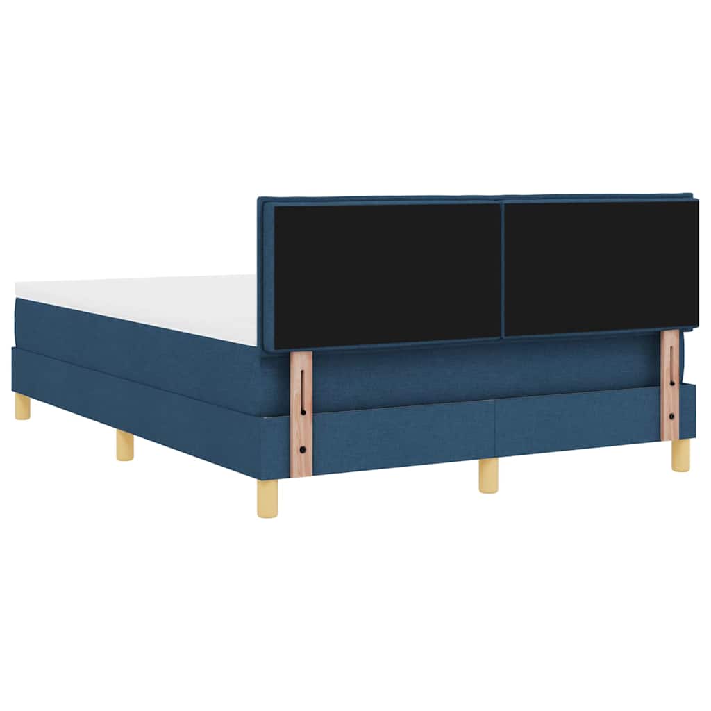 LED Boxspringbett mit Matratze mit LED Blau 160 x 200 cm Stoff