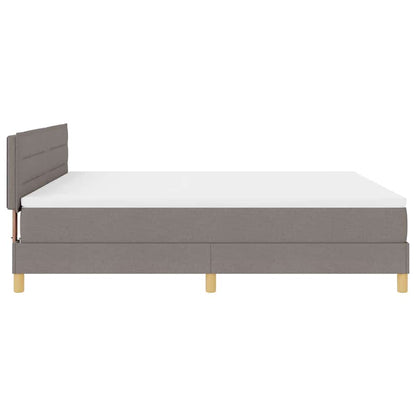 LED Boxspringbett mit Matratze mit LED Taupe 180 x 200 cm Stoff