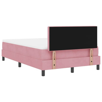 LED Boxspringbett mit Matratze mit LED Rosa 120 x 200 cm Samt