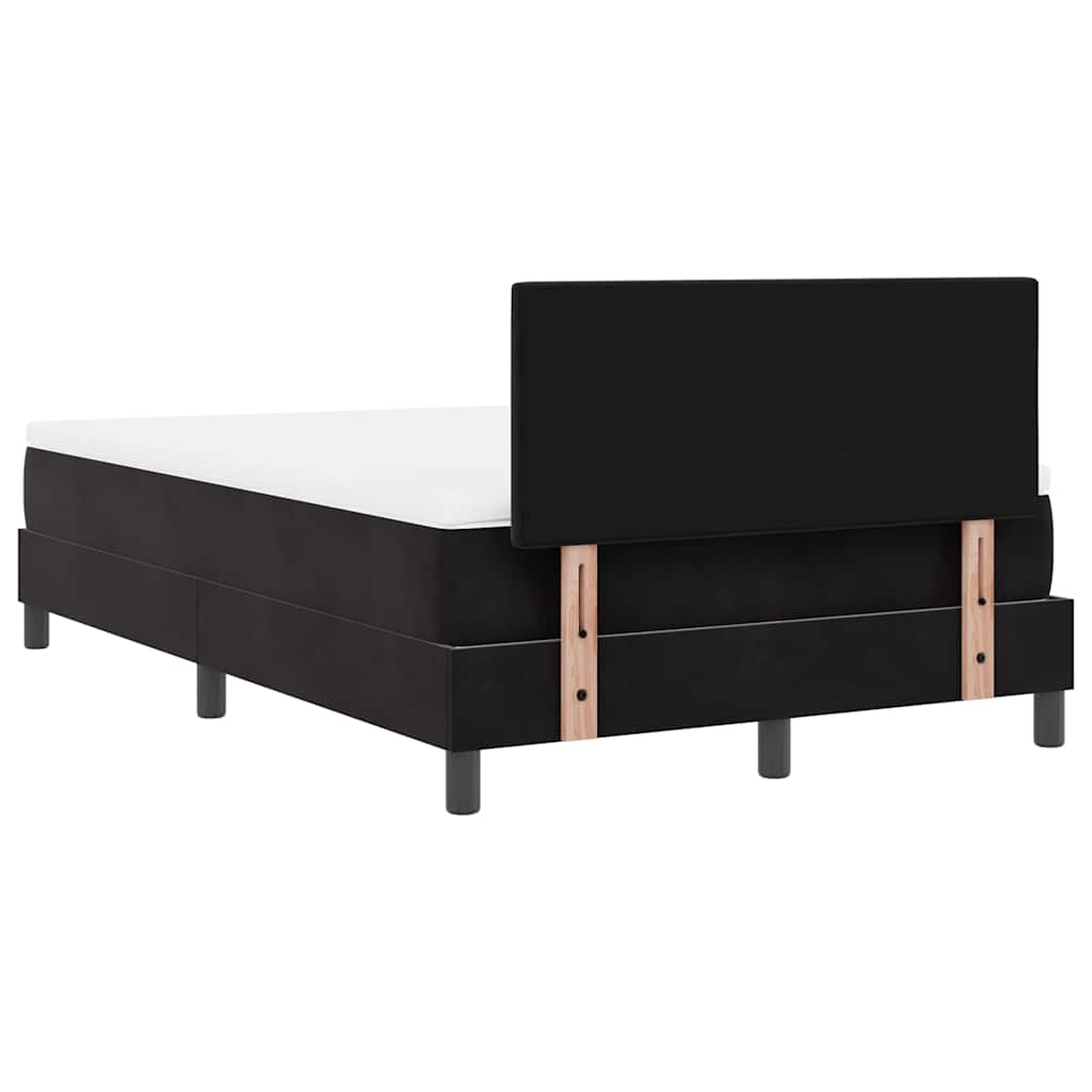 LED Boxspringbett mit Matratze Schwarz 120 x 190 cm Samt