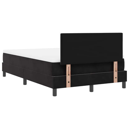 LED Boxspringbett mit Matratze Schwarz 120 x 190 cm Samt