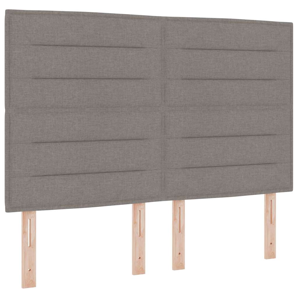 Boxspringbett mit Matratze mit LED Taupe 160 x 200 cm Stoff