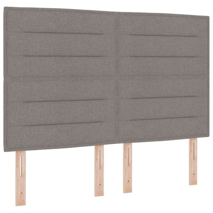 Boxspringbett mit Matratze mit LED Taupe 160 x 200 cm Stoff