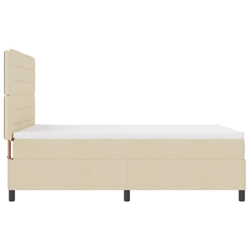 Boxspringbett mit Matratze mit LED Creme 160 x 200 cm Stoff