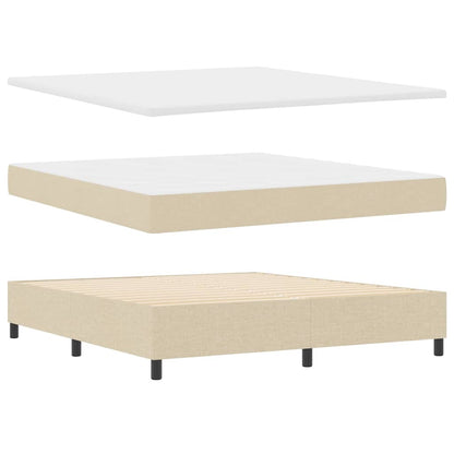 Boxspringbett mit Matratze mit LED Creme 180 x 200 cm Stoff
