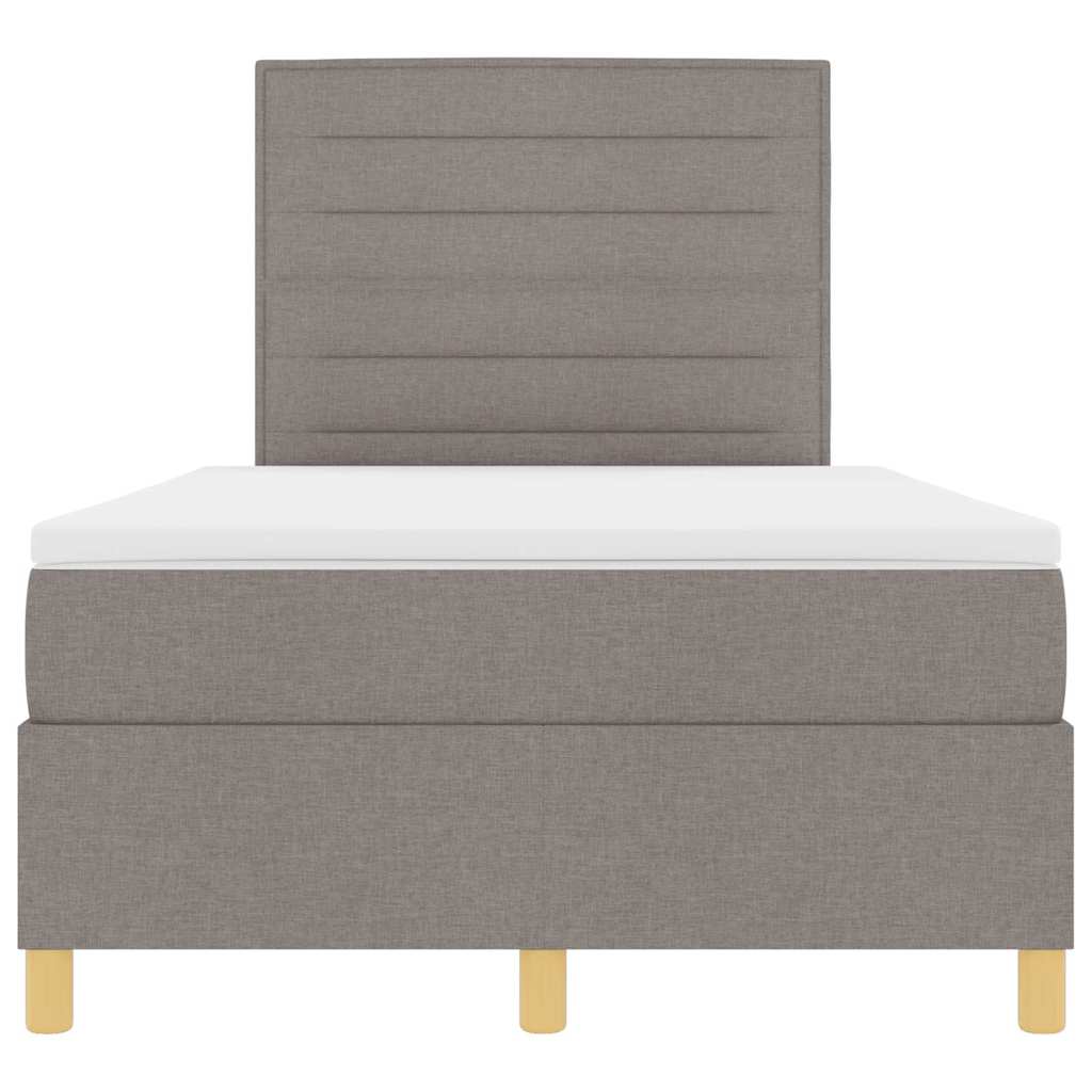 LED Boxspringbett mit Matratze Taupe 120 x 200 cm Stoff