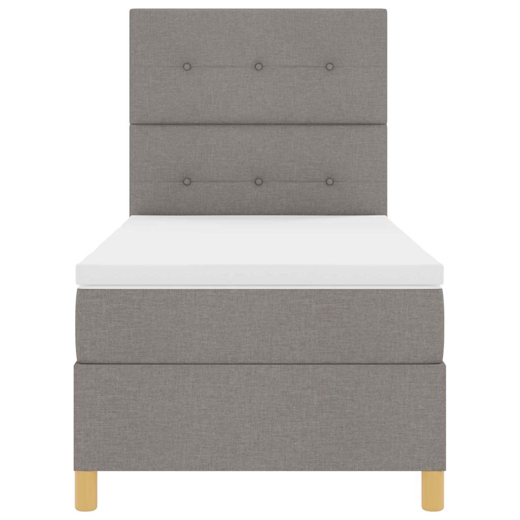 LED Boxspringbett mit Matratze Taupe 80 x 200 cm Stoff