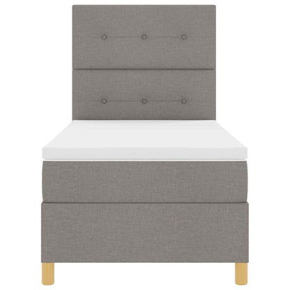 LED Boxspringbett mit Matratze Taupe 80 x 200 cm Stoff