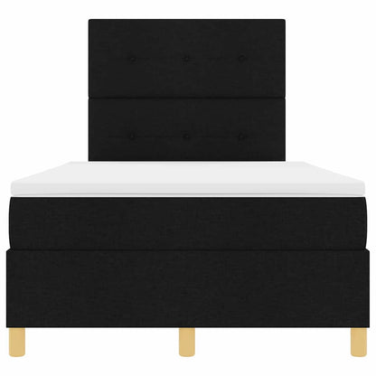 LED Boxspringbett mit Matratze Schwarz 120 x 200 cm Stoff