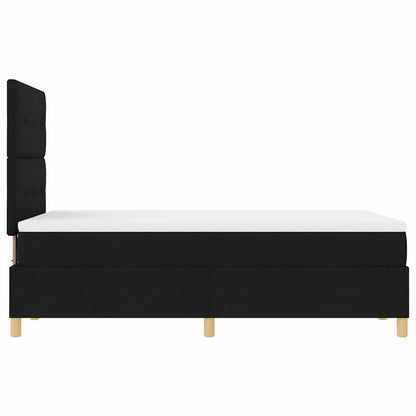 LED Boxspringbett mit Matratze Schwarz 120 x 200 cm Stoff