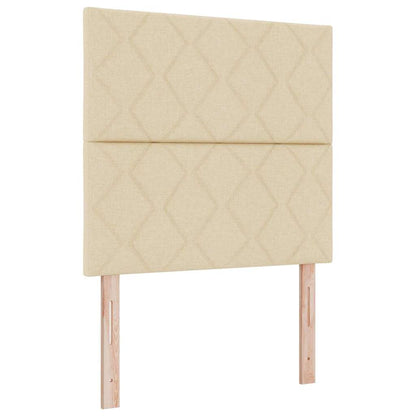 LED Boxspringbett mit Matratze Creme 100 x 200 cm Stoff