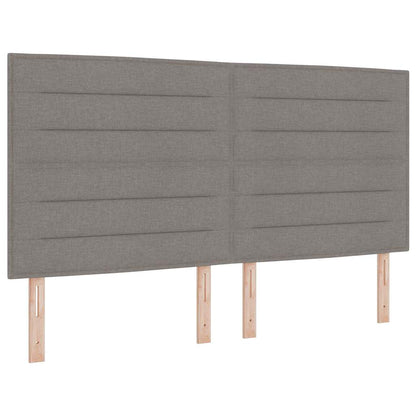 LED Boxspringbett mit Matratze Taupe 180 x 200 cm Stoff