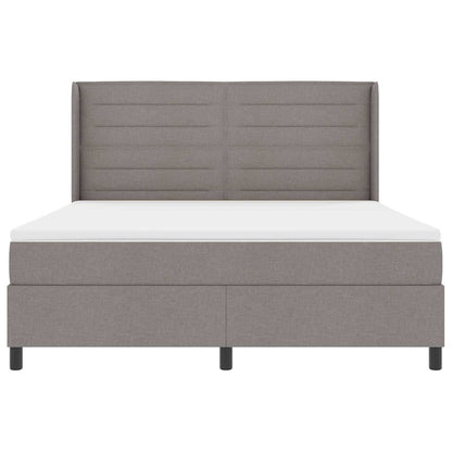 LED Boxspringbett mit Matratze Taupe 180 x 200 cm Stoff