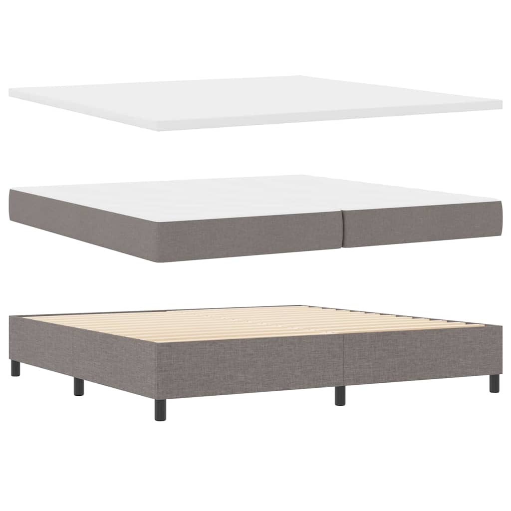 LED Boxspringbett mit Matratze Taupe 200 x 200 cm Stoff