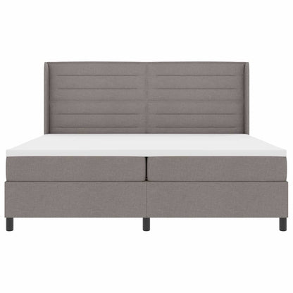 LED Boxspringbett mit Matratze Taupe 200 x 200 cm Stoff
