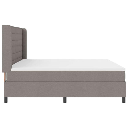 LED Boxspringbett mit Matratze Taupe 200 x 200 cm Stoff