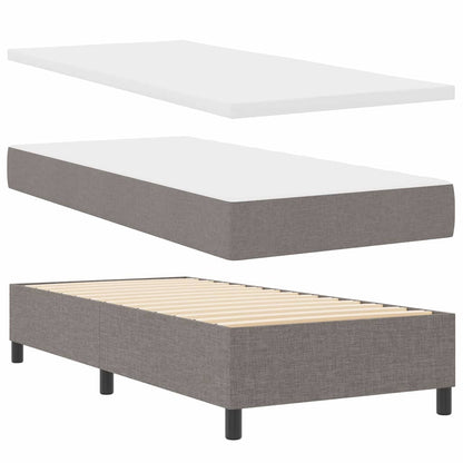 LED Boxspringbett mit Matratze Taupe 90 x 200 cm Stoff