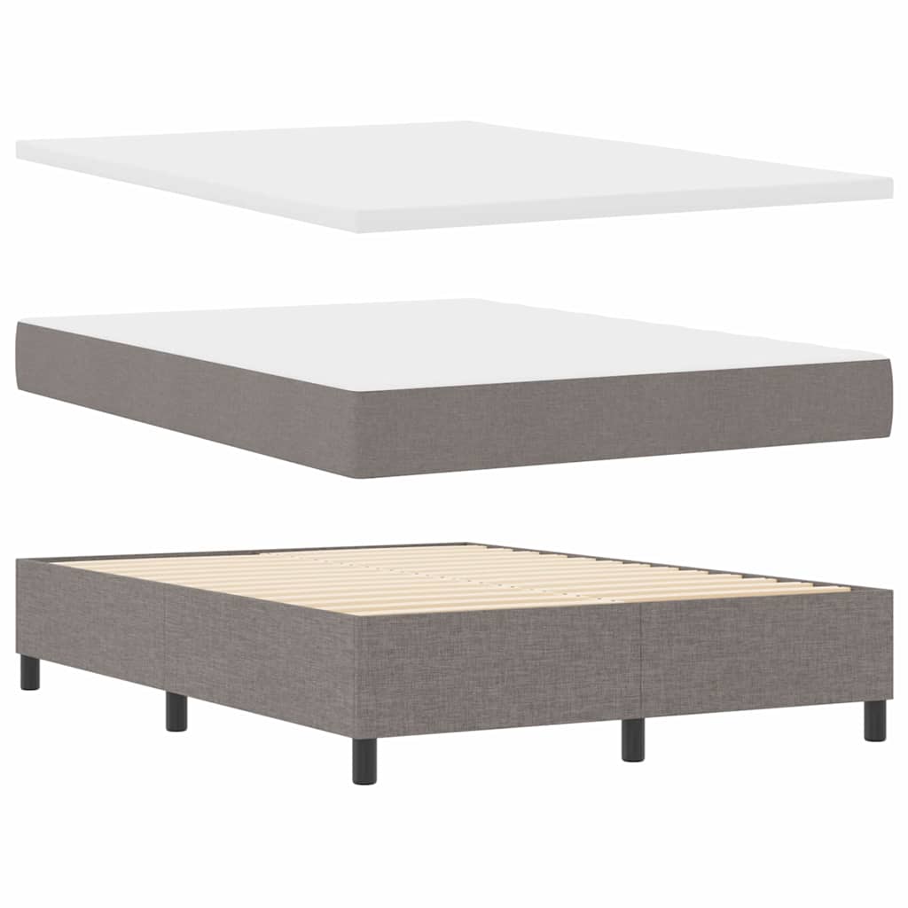 LED Boxspringbett mit Matratze Taupe 140 x 190 cm Stoff