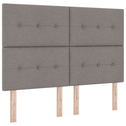 LED Boxspringbett mit Matratze Taupe 160 x 200 cm Stoff