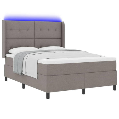 LED Boxspringbett mit Matratze Taupe 160 x 200 cm Stoff