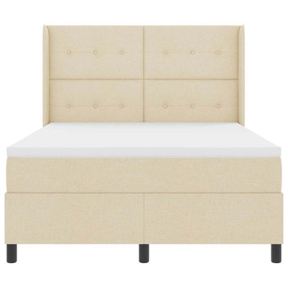 LED Boxspringbett mit Matratze Creme 160 x 200 cm Stoff