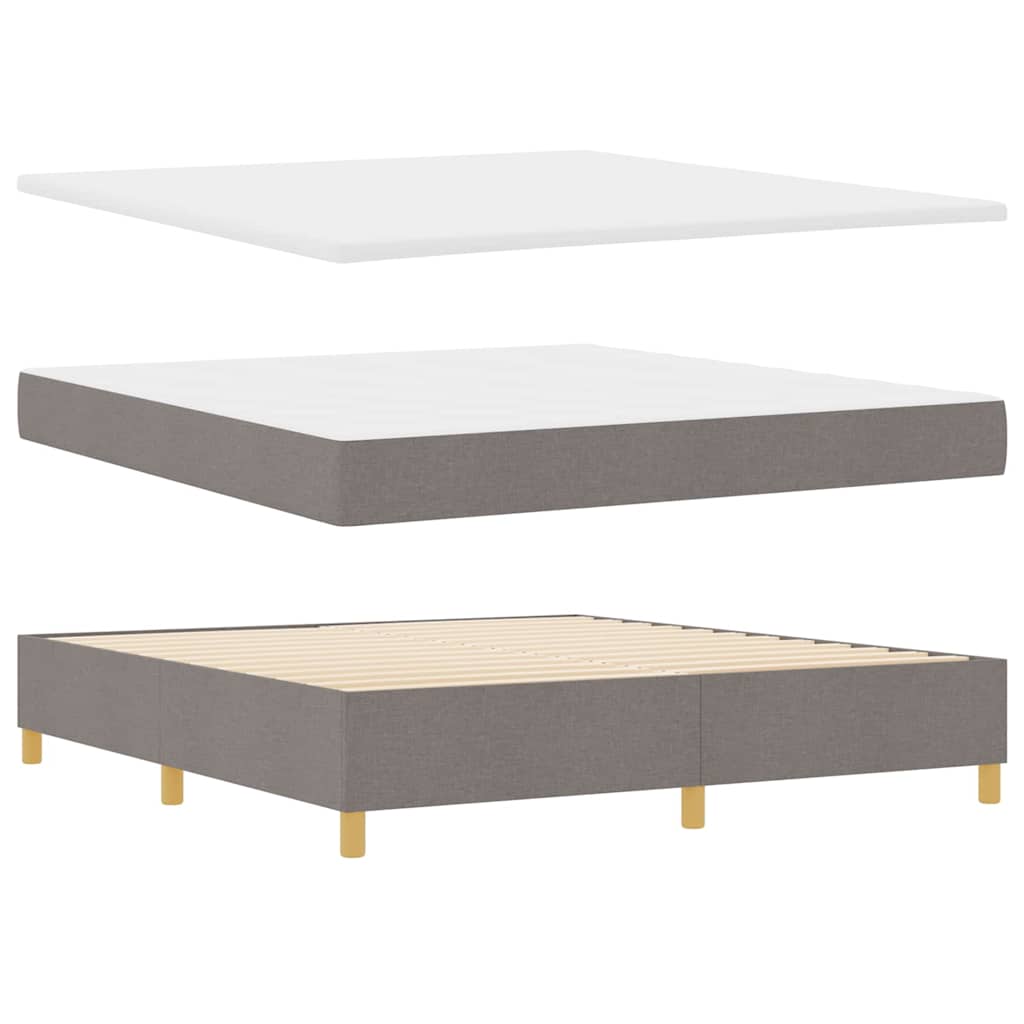 Boxspringbett mit Matratze Taupe 140 x 200 cm Stoff